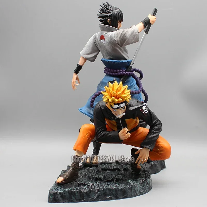 Anime Naruto Figuren GK Uzumaki Naruto Uchiha Sasuke Actiefiguren Binding 01 PVC Collectie Model Cool Ornament Desktop Speelgoed