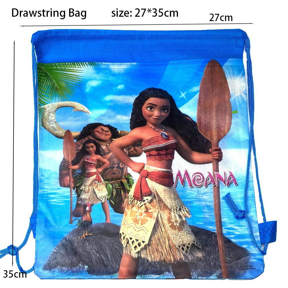 3/6/12pcs/lot Moana Non-woven Fabrics Mochila Birthday Events Party Baby Shower Decorations Drawstring Gifts Bags