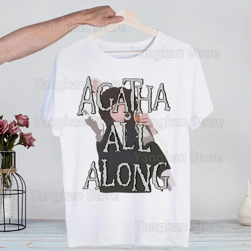 

Agatha All Along Men Hip Hop Streetwear Print T Shirt Harajuku TShirts Short Sleeve Fashion Casual T-Shirt Tops Tees