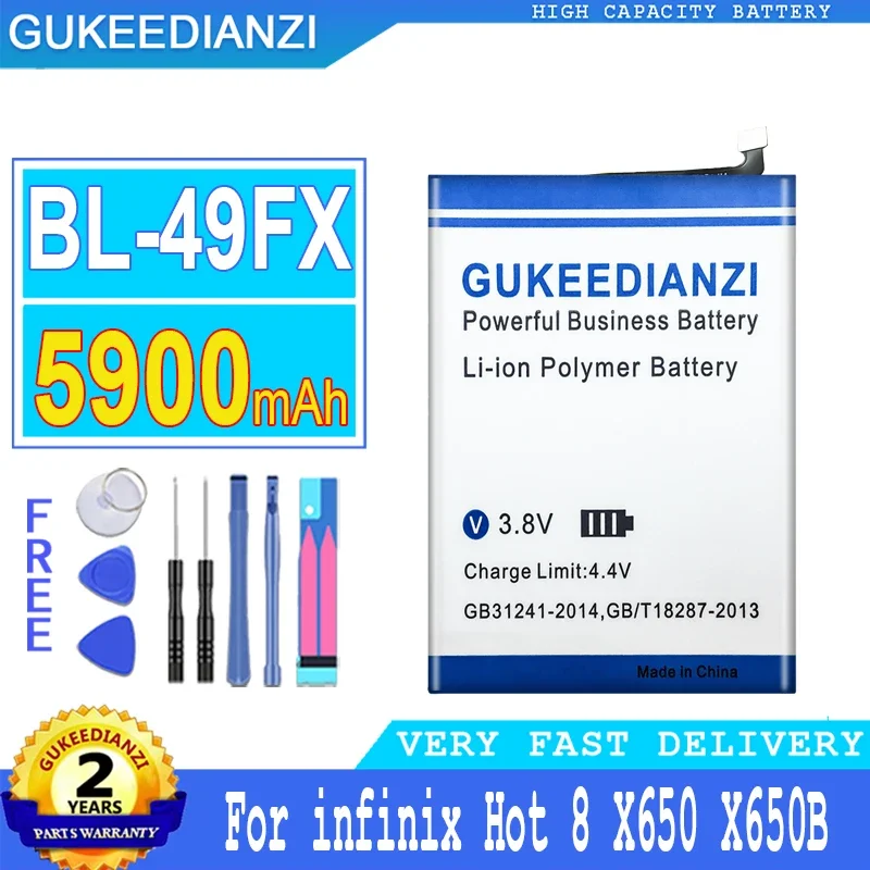 4800mAh/5900mAh GUKEEDIANZI Battery BL-44AX BL-44CX For INFINIX Note 4/5 Pro X687 X605 X571 Hot 8 9 Spark 5 Pro Zero 8 8i CE9