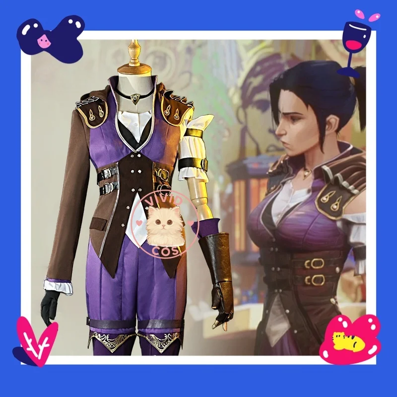 

League of Legends: Arcane Season 2 Caitlyn The Sheriff of Piltover Same Design As Game Cosplay Costume Anime-style Games Purple