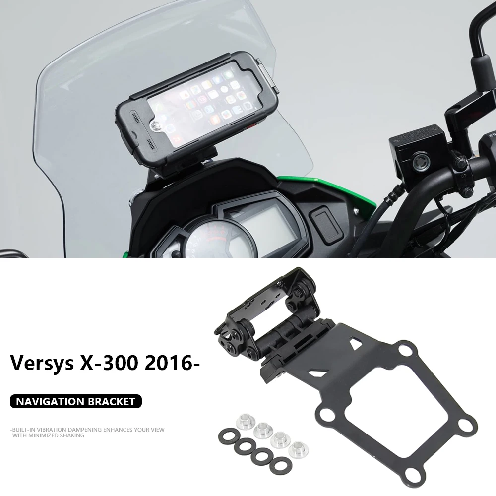 

Motorcycle GPS Navigation Frame Mobile Phone Mount Bracket Accessories For Kawasaki Versys X-300 X 300 X300 ABS 2016-2021 2020