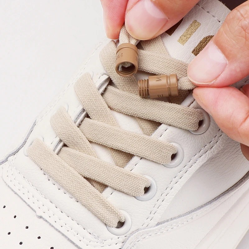 New Capsule Lock Shoelaces Elastic Laces Sneakers No Tie Shoe Laces Without Ties Kids Adult 0.6cm Flat Shoelace for Shoes 1 Pair