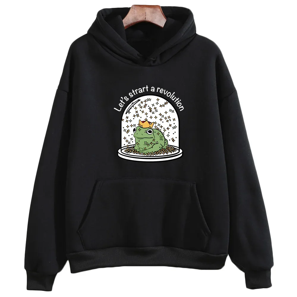 Young Royals Graphic Hoodies Cute Frog Print Clothes Women Autumn Fleece Sweatshirt Unisex Casual Hoody Comfortable Pullovers