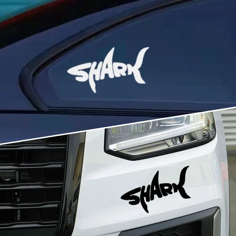 

1pc Autocollant Vinyle Motif Requin Lettres SHARK Déco Casque Réservoir Moto Cross Multicouleur Imperméable Pegatinas Para Moto
