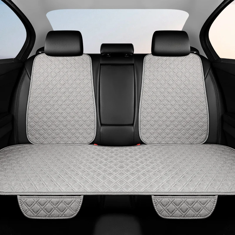 وسادة مقعد السيارة، غطاء وسادة مقعد من قماش الكتان العالمي لجميع المواسم، وسادة مقعد من قطعة واحدة، مجموعة مسند الظهر مكونة من ثلاث قطع، النمل #3