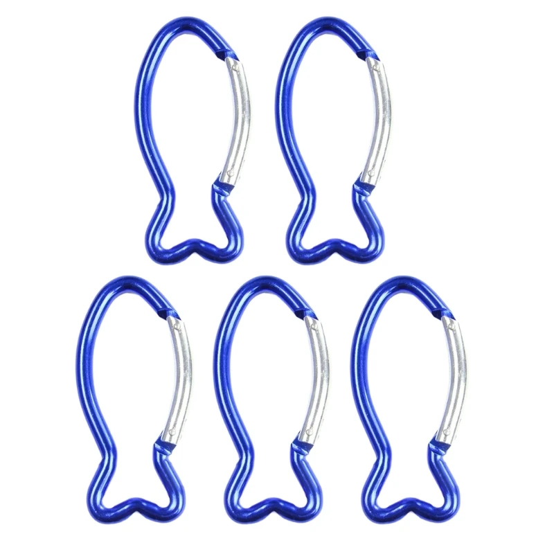 Outdoor Fish Shape Quick Link Carabiner Hook Locking Carabiner Clip Keychain Clip for Backpacks Camping Hiking Traveling