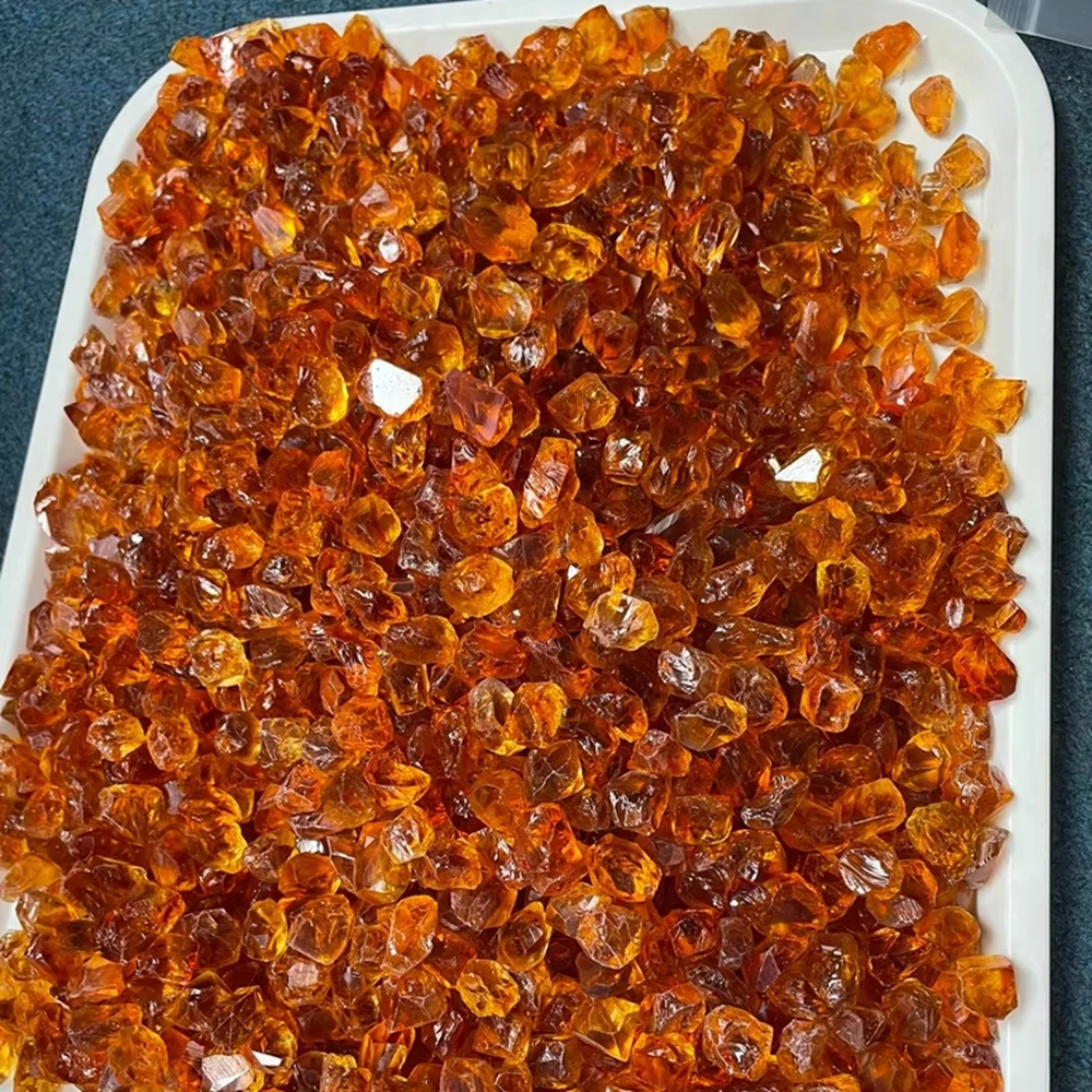 100 Grams Natural Dark Yellow Crystal Gems Faceting Stone