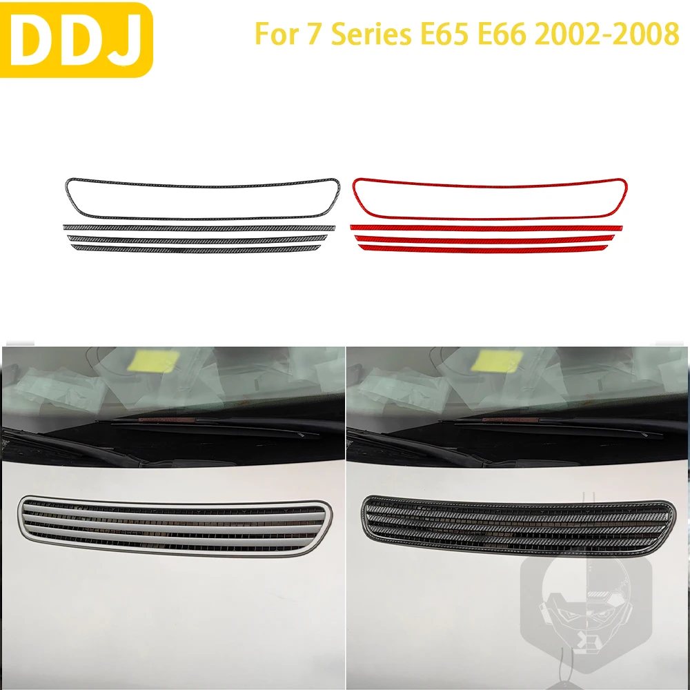 For BMW 7 Series E65 E66 2002 2003 2004 2005 2006 2007 2008 Accessories Carbon Fiber Exterior Hood Vent Trim Sticker Decorative