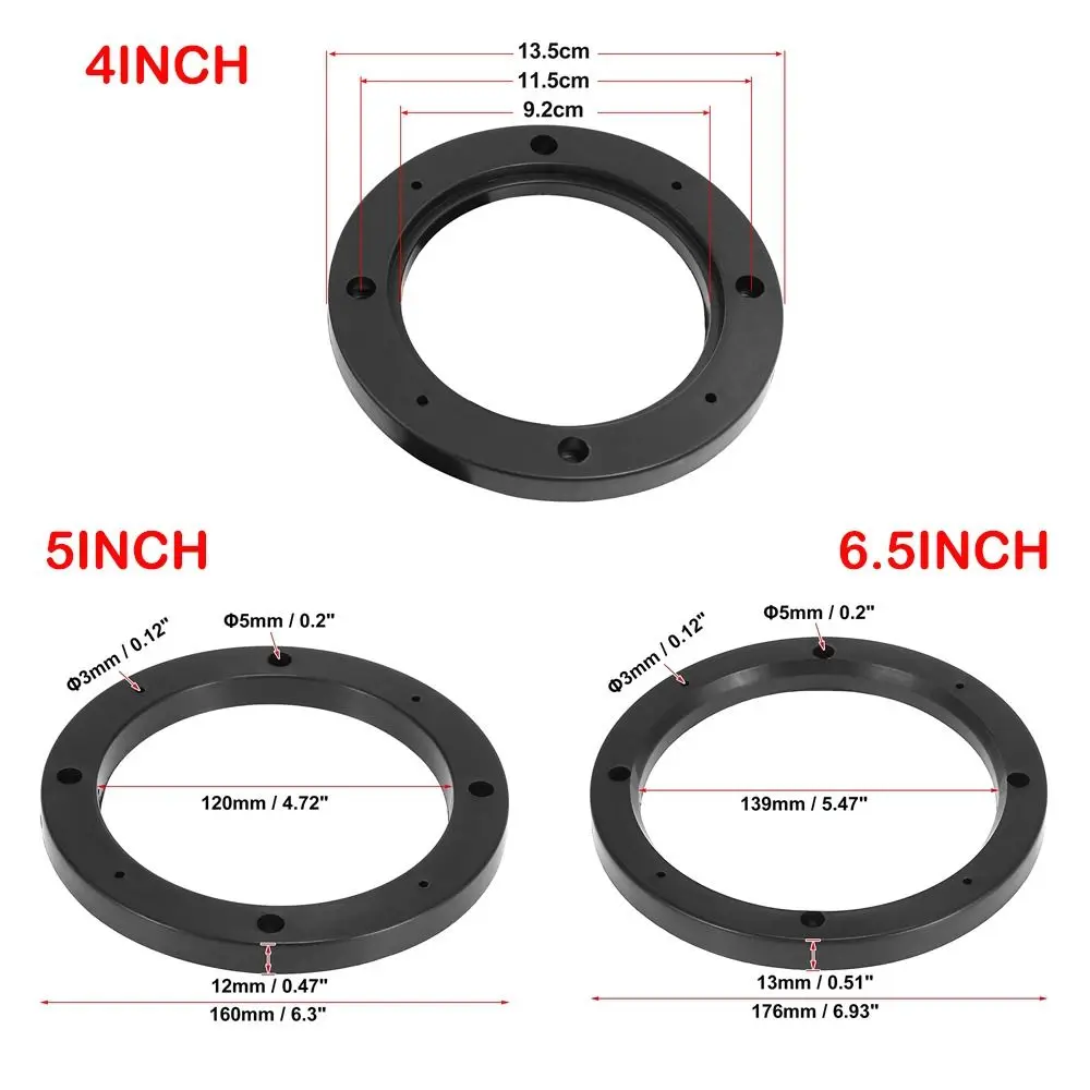 Durable 4/5/6.5 Inch Speaker Spacer Pad Universal Plastic Speaker Spacer Ring Black Speaker Gasket For Autoradio - view 6