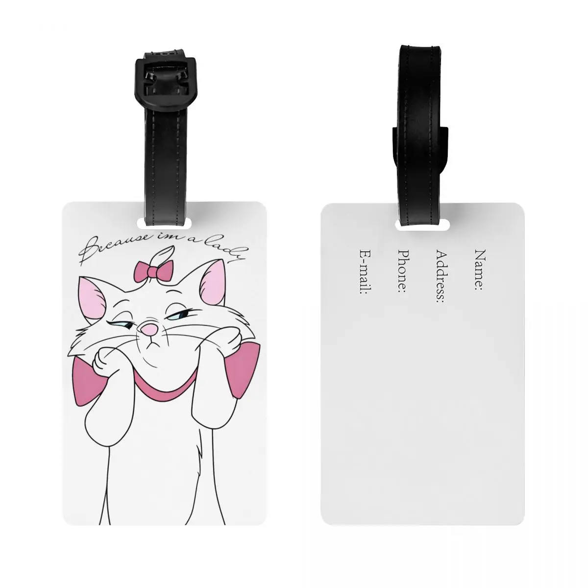 Die Aristocats Marie Cat niedlichen Gepäck anhänger Reise zubehör Inhaber Gepäck anhänger Name ID Adresse Reise etikett Geschenk