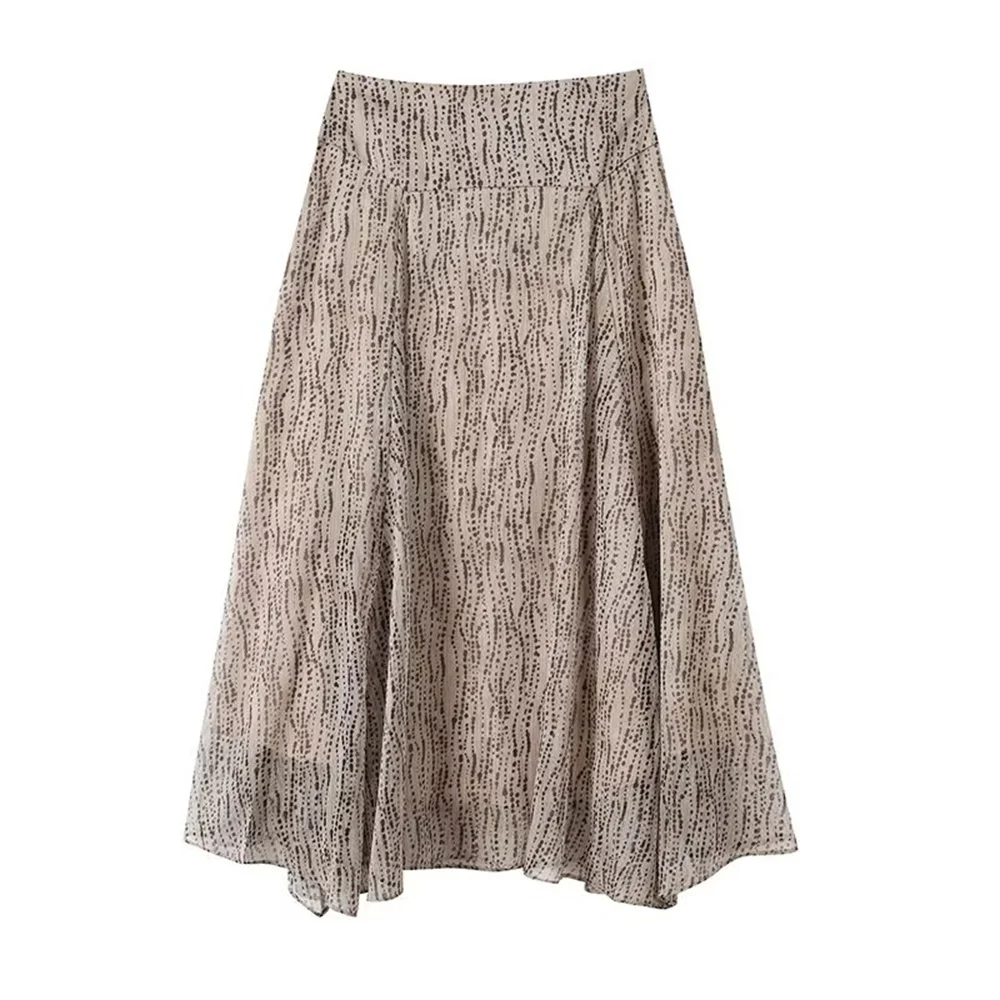 Herbst und Winter neue Damenbekleidung Französische Kunstserie Polka Dot Print Design Sinn unregelmäßiger Rock Rock