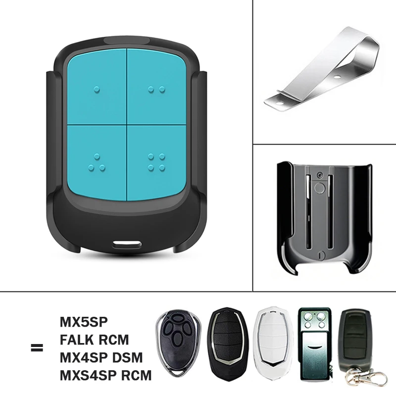 새로운 MOTORLINE FALK RCM MX4SP DSM MXS4SP RCM MX5SP 433.92MHz 교체용 차고 문 오프너 리모컨(클립 포함)