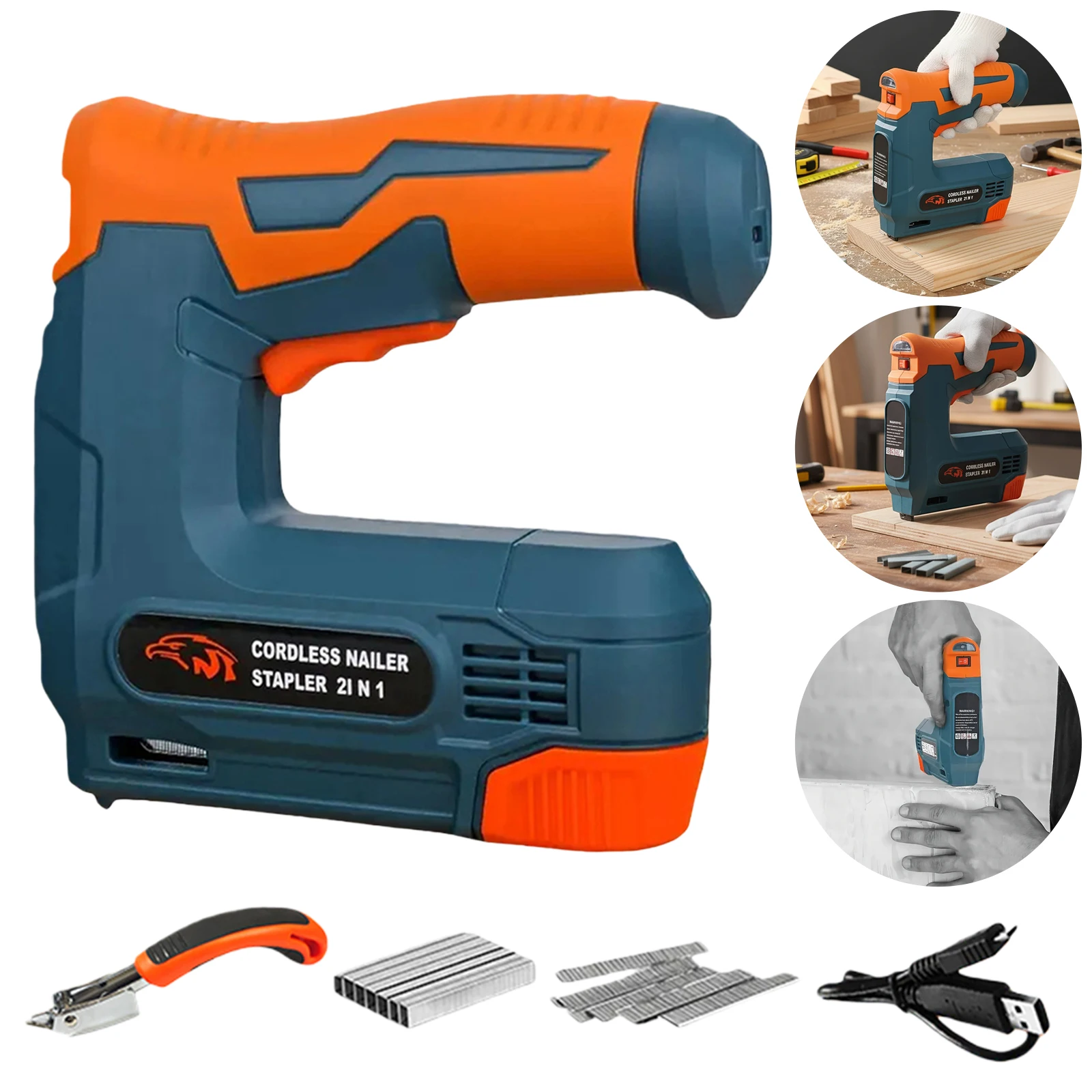 Nail Gun Brad - Pistol Stapler Listrik dengan Staples, Pematah