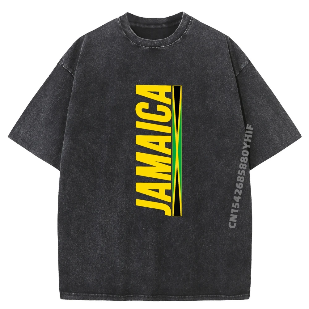 

Jamaican Flag Jamaica Color Love Souvenir Camisas Basicas Hombre Luxury Clothes Men Vaporwave Soft Washed Tees