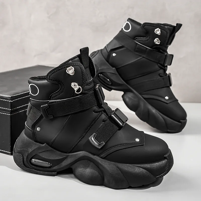 Fashion Platform High-Top Mens Shoes Trend Leather Comfortable Sports Shoes For Men High Quality Sneakers For Men Zapatos Hombre