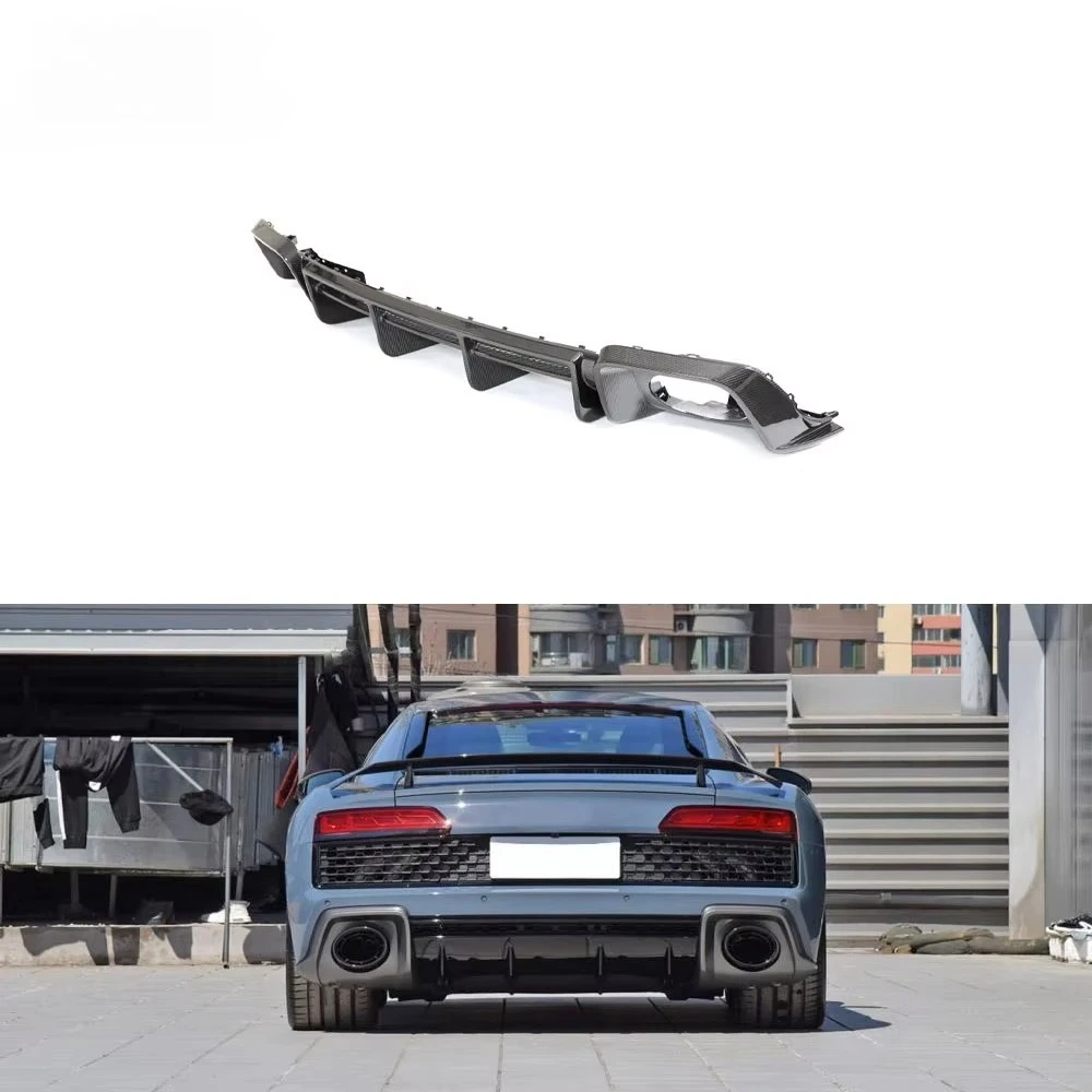 

Perfect Fitment Car Rear Bumpers R8 Prepreg Dry Carbon Fiber Rear Lip Diffuser For R8 V10 2023