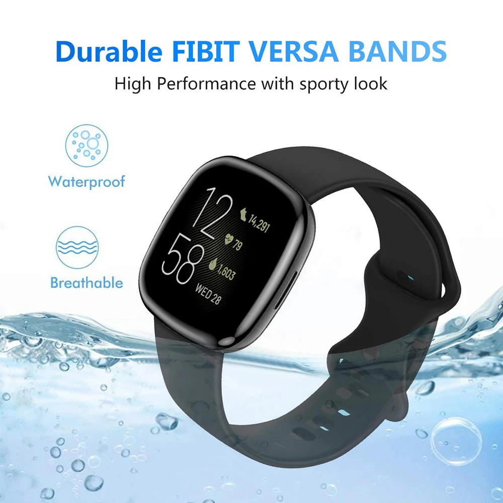 Bracelet en silicone pour Fitbit Versa 3, bracelet de rechange pour Fitbit Versa 4, fouet Fitbit 2, accessoires de bracelet de montre Smartwatch
