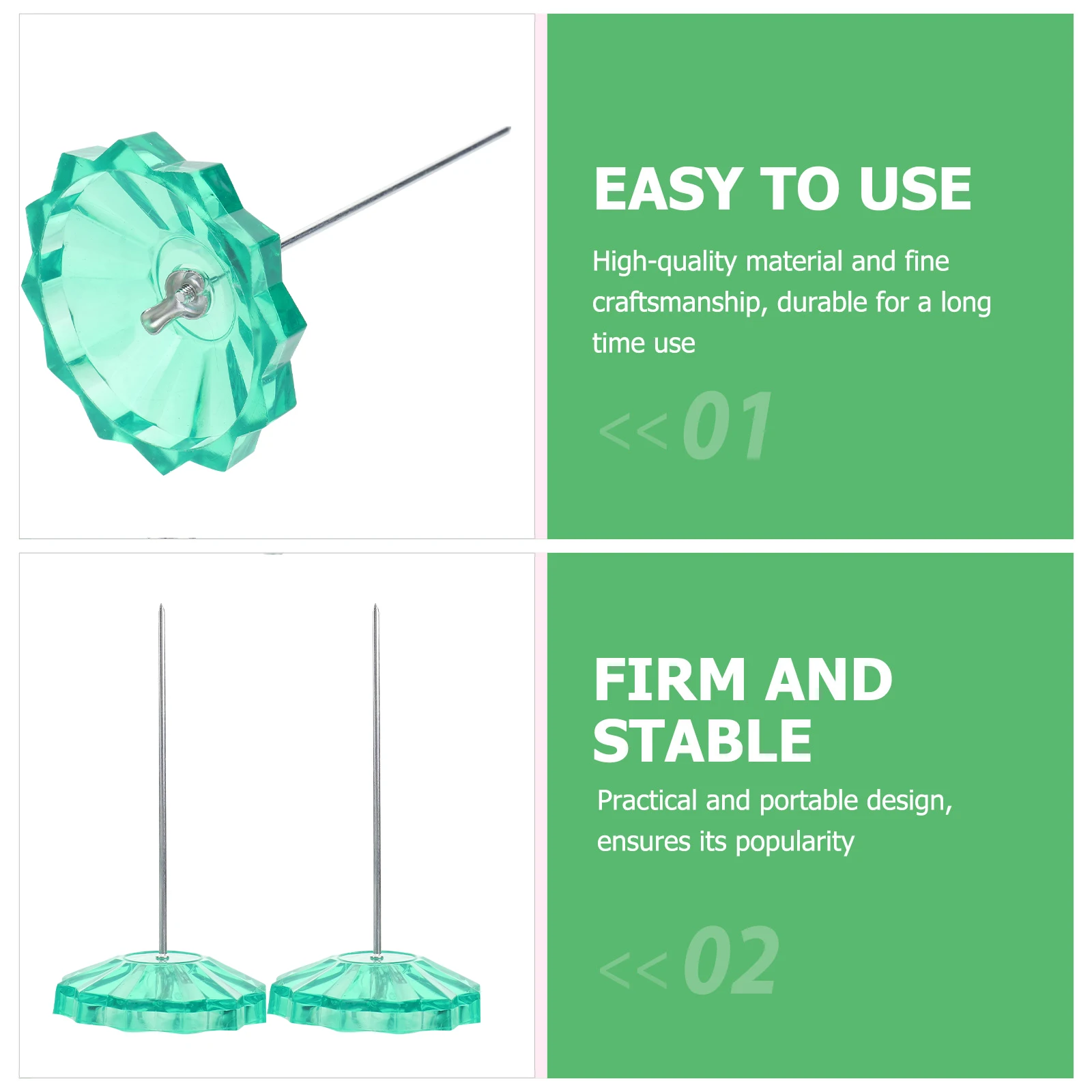 

2 Pcs Receipt Spike Sturdy Round Base Restaurant Check Holder Bill Memo Ticket Stabber Office Paper Folder Anti Skid