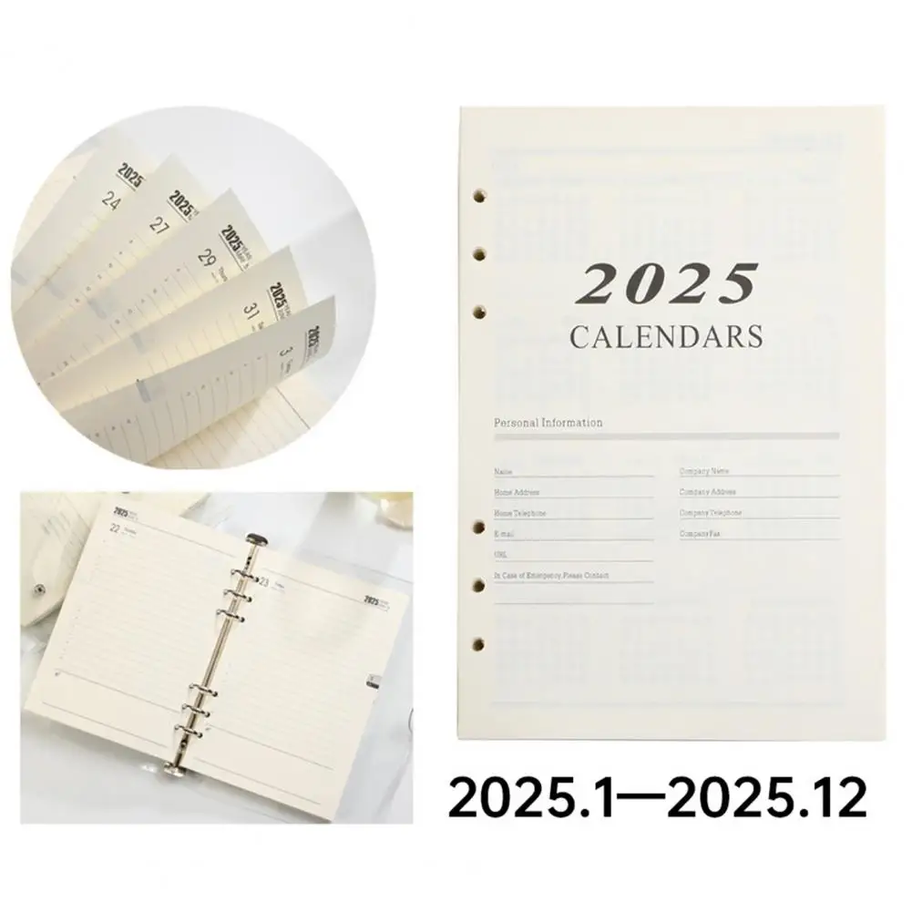 Notepad Refill Paper Pack Notebook Refill Paper 2025 2025 Loose-leaf Calendar Planner Refill Sheets for Smooth for Organized