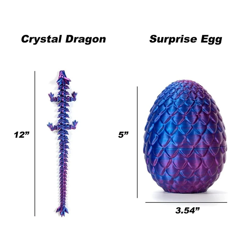 FBIL-Dragon Egg, Easter Egg,12In Dragon Toy, Dragon Eggs With Dragon Inside,3D Printed Dragon Fidget Toys