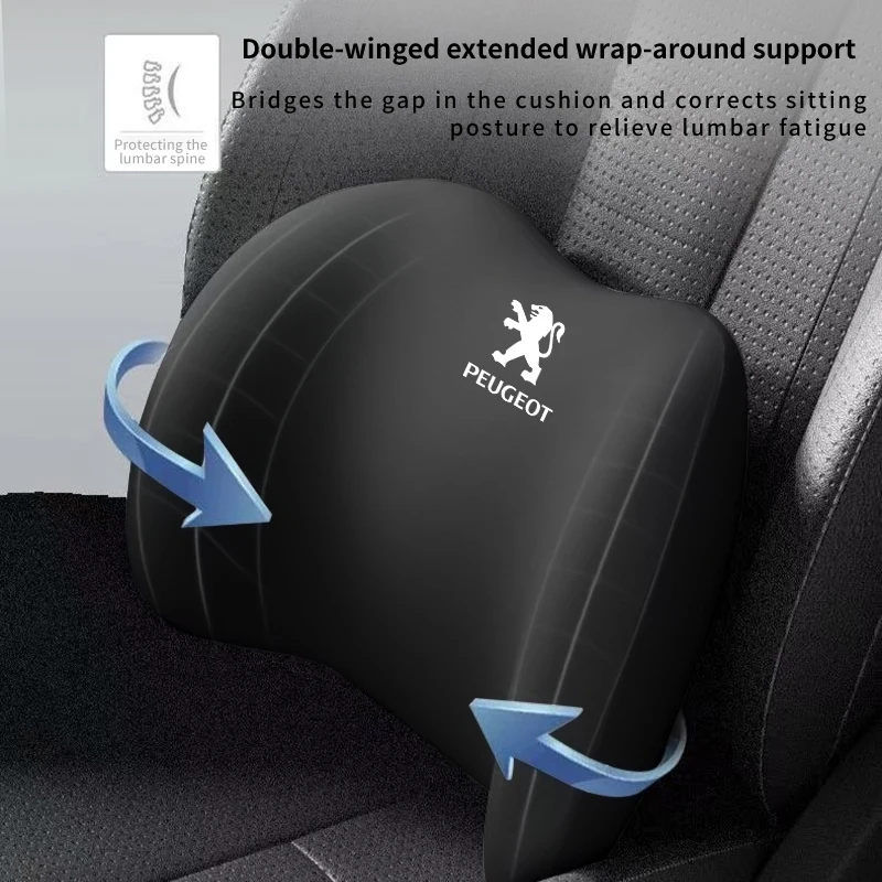 Car Lumbar Back Support Headrest Neck Pillow Car Seat Waist Cushion For Peugeot 407 508 2008 5008 307 308 3008 206 207 208 107