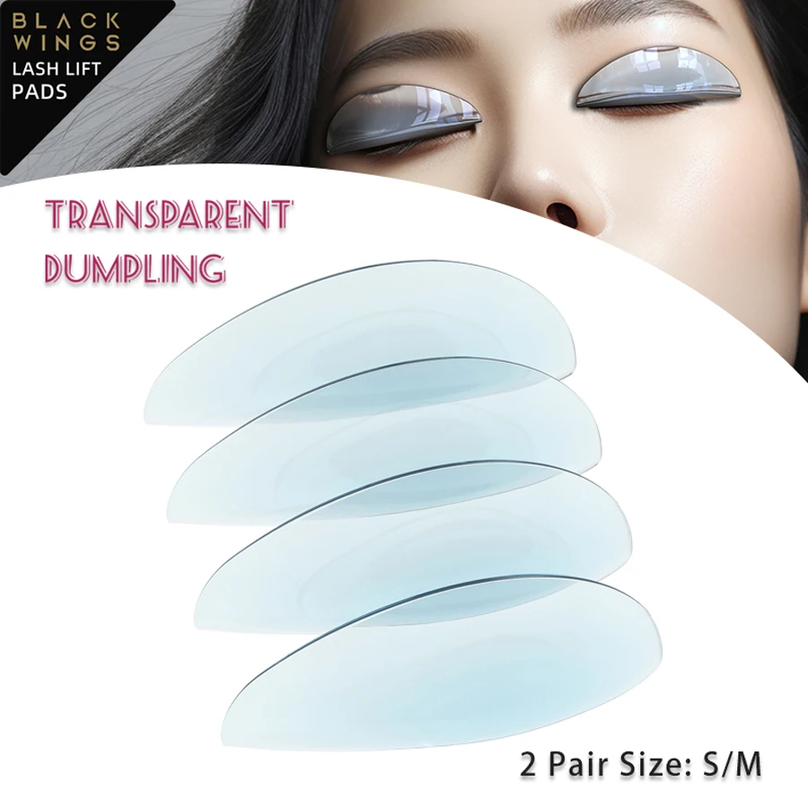 BLACKWINGS2Pair 2Size Silicone Eyelash Perm Pad Lifting Lashes Rods Shield 3D Eyelash Curler Accessories Applicator Makeup Tools view 2