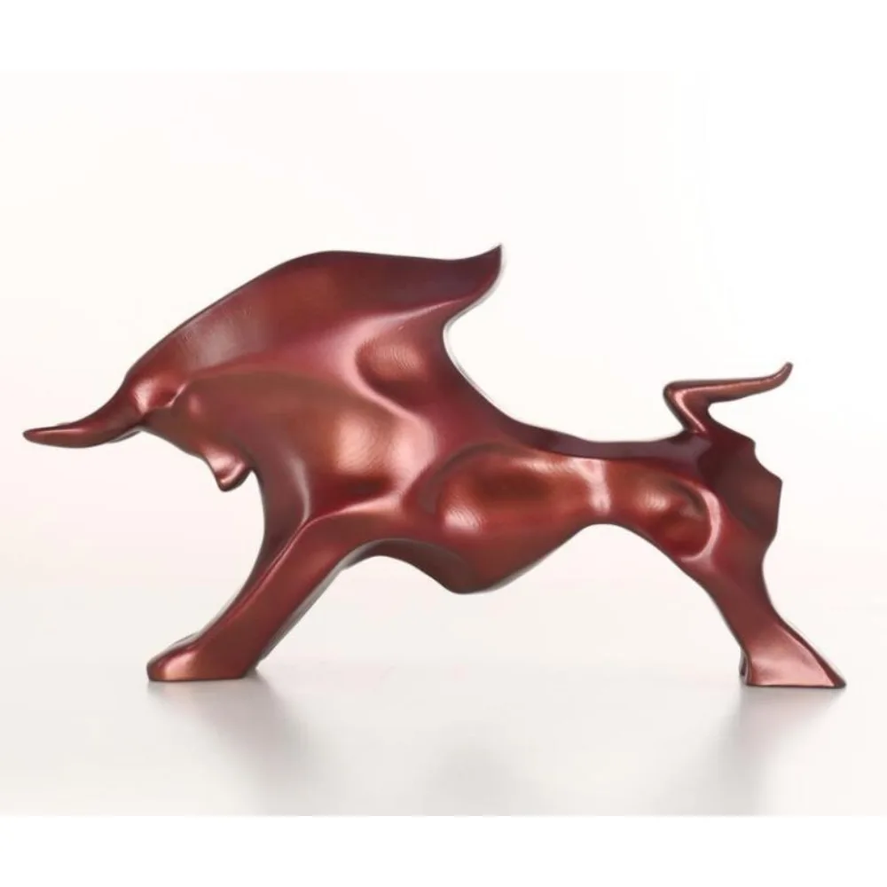 

Abstract Bull Statue Animal Figurine Decor Resin Craft Fashion Desktop Ornament Office Home Decor