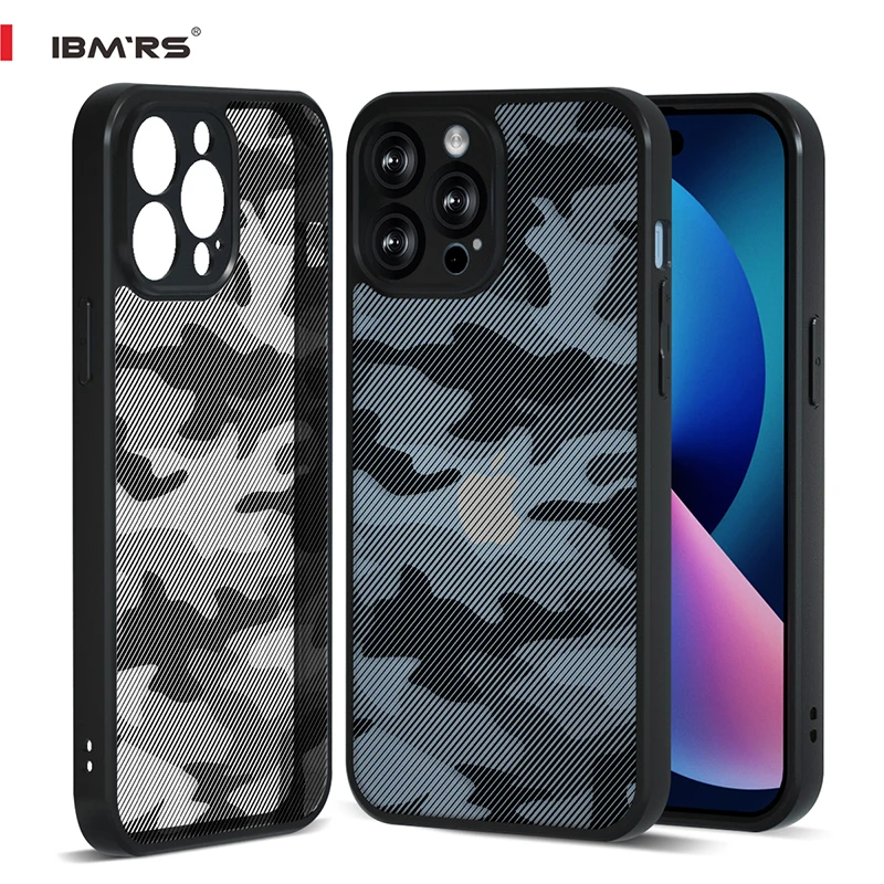 

IBMRS-Shockproof Case for Apple iPhone 13 Pro Max,Camo Transparent Airbag Bumper Phone Cover