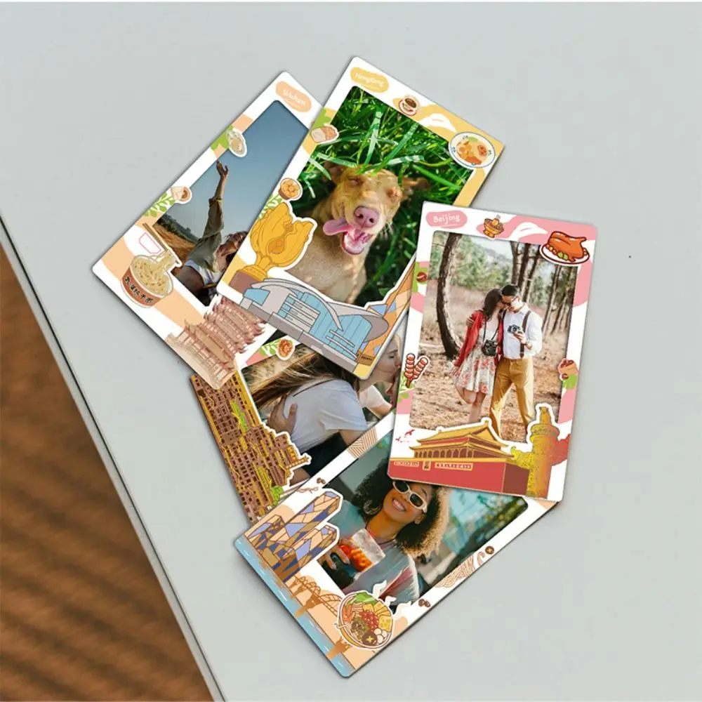 10Pcs/Set PET 3-inch Border Sticker DIY Creative Photo Paper Decoration City Landmark Postcard Decor for /Fujifilm