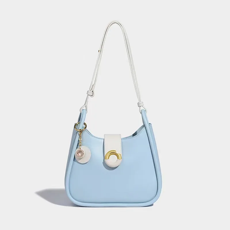 

Trend niche design cute girl solid color bucket bag high-end fashion simple handbag commuting versatile shoulder bag