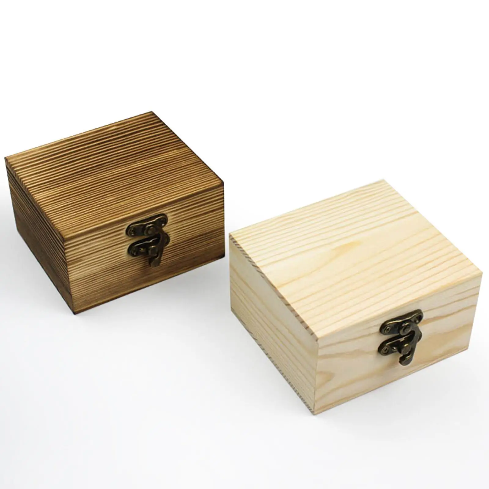 Wooden Jewelry Box Portable Keepsake Gift Box Trinket Box Plain Wood Box for Earrings Cufflinks Bracelets Ear Studs Necklaces