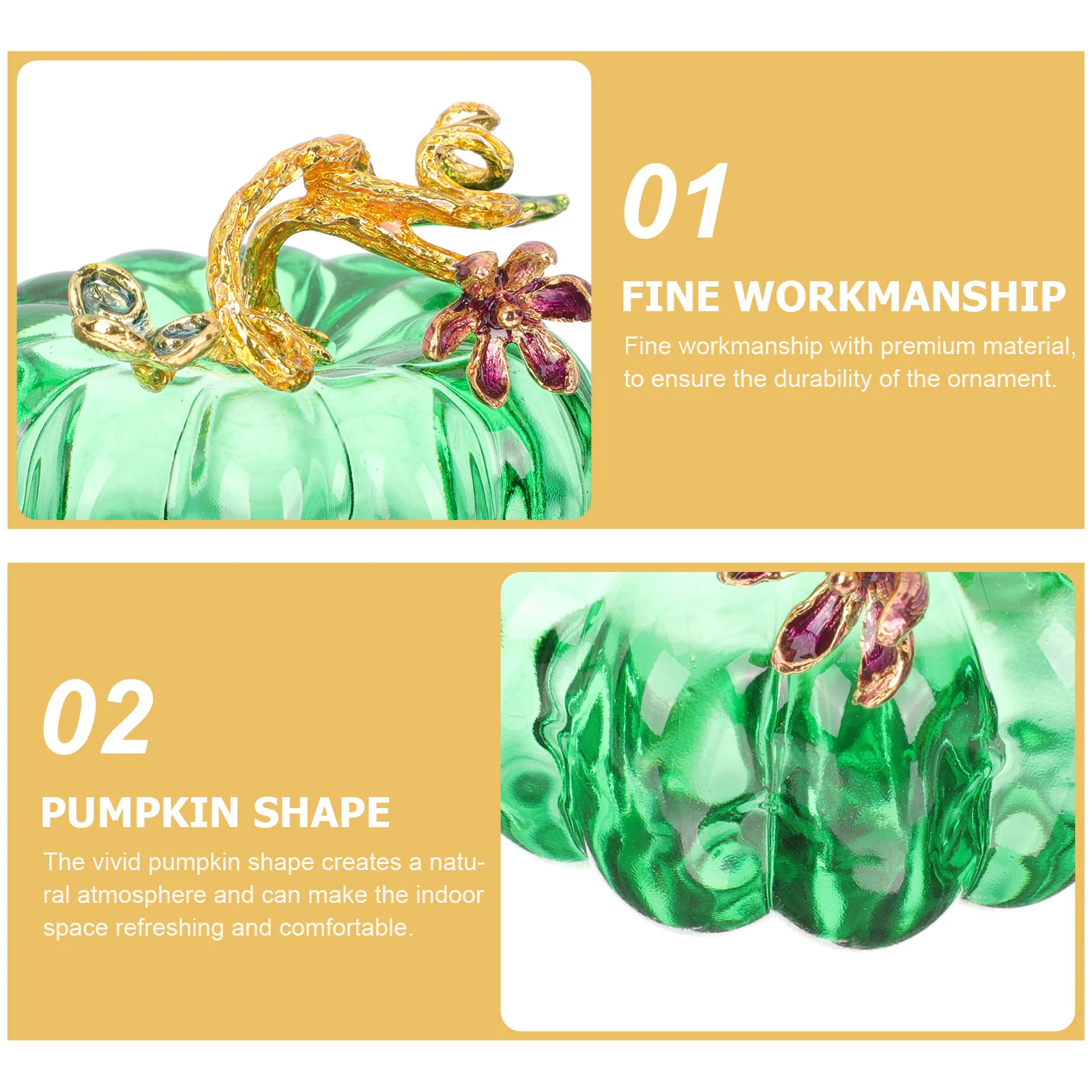 

Crystal Pumpkin Decor Vivid Shape Natural Artistic Design Suitable Bedroom Living Room Dining Crystal Pumpkin Baddie Room Decor