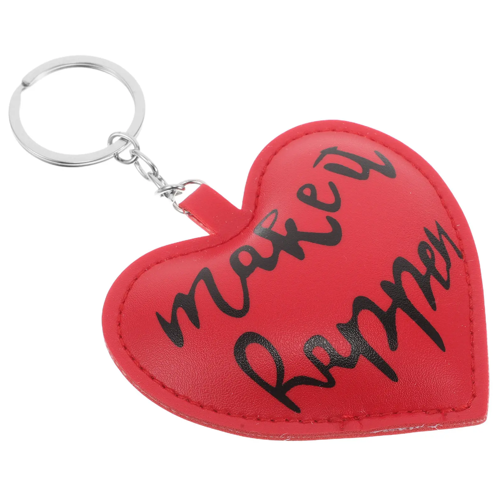 Valentine's Day PU Heart Keychain Pendant Elegant Love Symbol Key Fob for Handbag Purse Backpack Car Keys Wallet Red Heart Charm