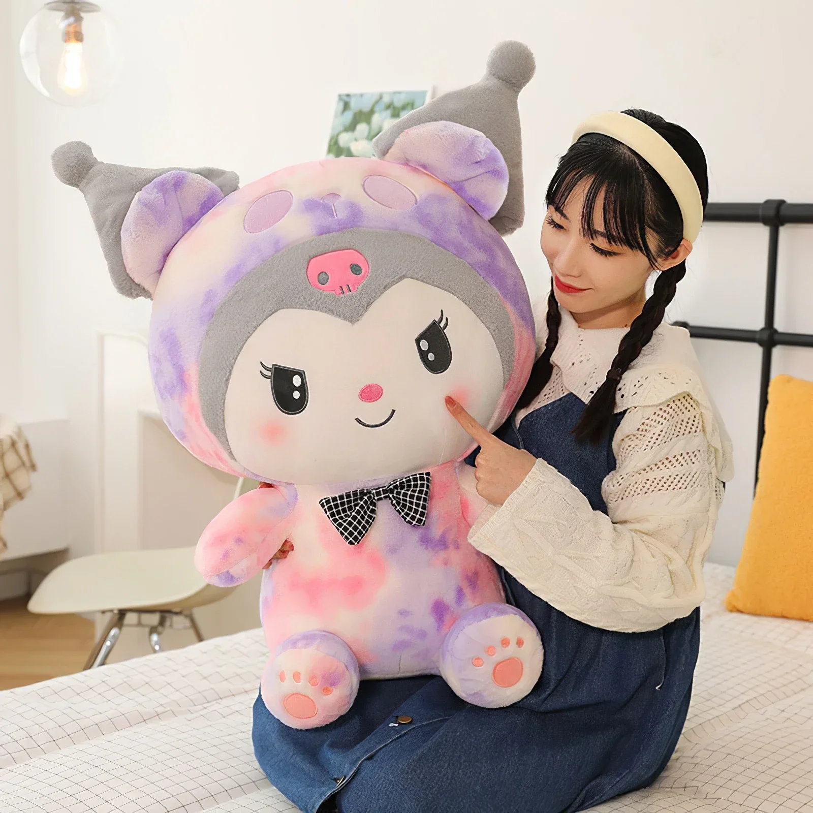 70cm sanrio minha melodia kuromi cinnamoroll boneca de pelúcia kawaii tamanho grande cão plushies brinquedo de pelúcia macio bonito travesseiro menina presente aniversário