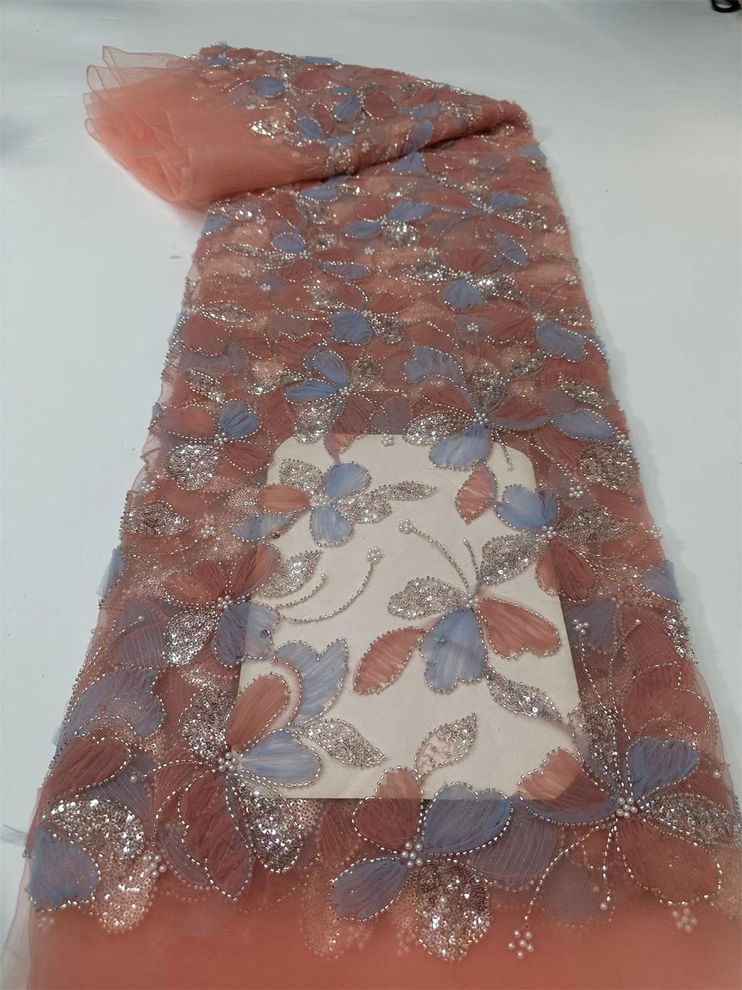 Лидер продаж, африканская кружевная ткань с бисером, французская свадебная кружевная ткань с блестками, мода 2025, нигерийский тюль, кружевная ткань, вечернее платье, шитье