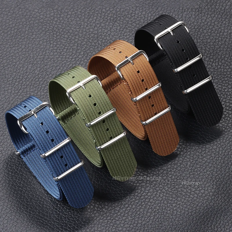 Ribbed Nylon Watchband 18mm 20mm 22mm Nylon Watch Strap Watchband Accessories for Military Watch Band Bracelets Women Men Belt