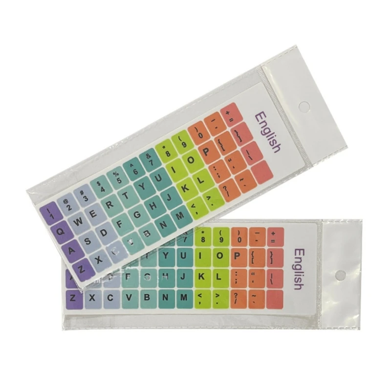 2pcs Universal Colorful English Keyboard Stickers Quality PVC Keyboard Stickers Personalize Your Keyboard