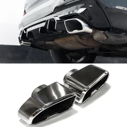 1 Pair M40i Conversion Dual Square  Stainless Steel Exhaust Tips for BMW G01 X3 G02 X4 2018-2021 20i 30i Tailpipe