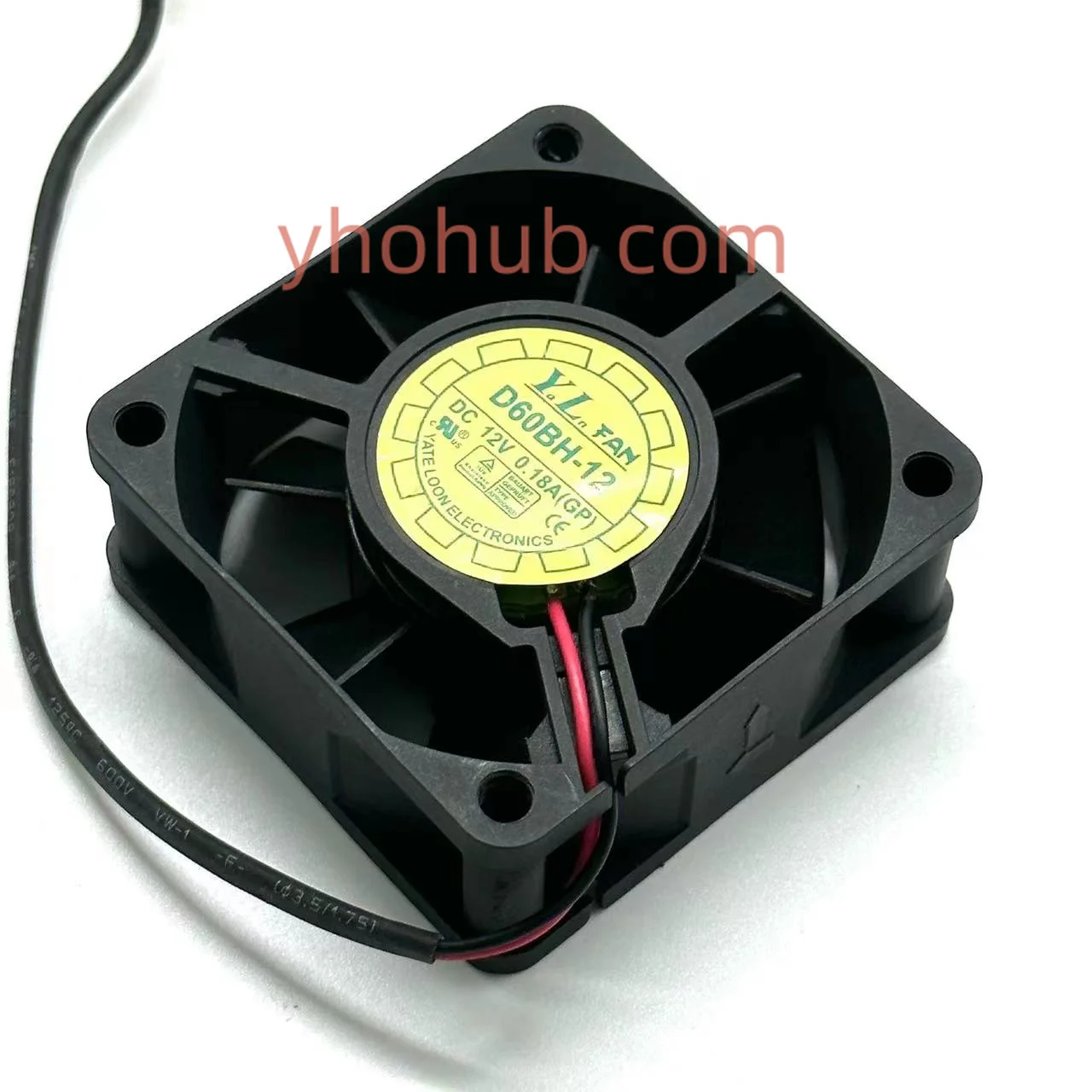 

Y.L.FAN D60BH-12 DC 12V 0.18A 60x60x25mm 2-Wire Server Cooling Fan