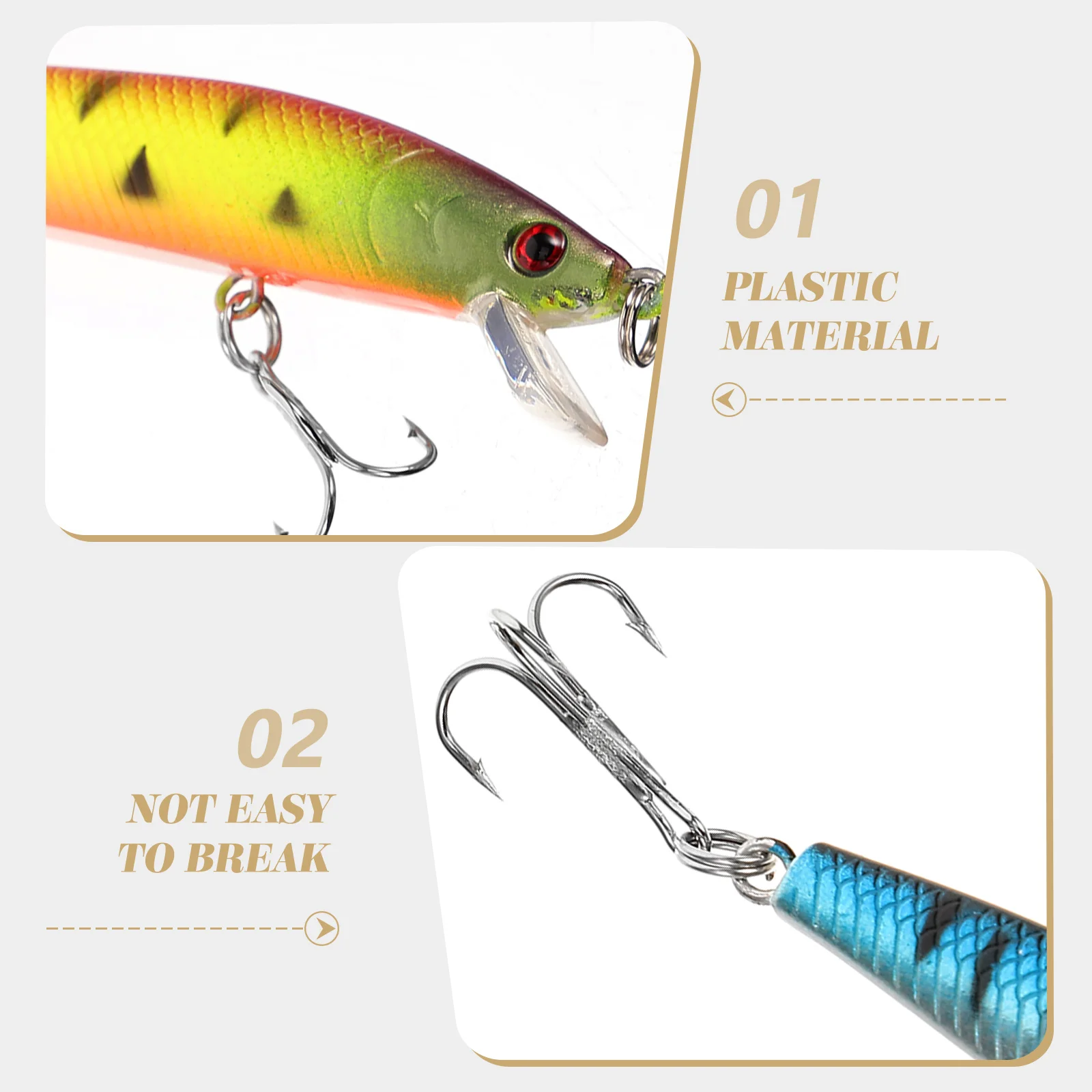 

4Pcs Artificial Fishing Lures Simulation Bait Outdoor Fishing Supplies Plastic Hard Baits Durable Realistic Plastic Bait