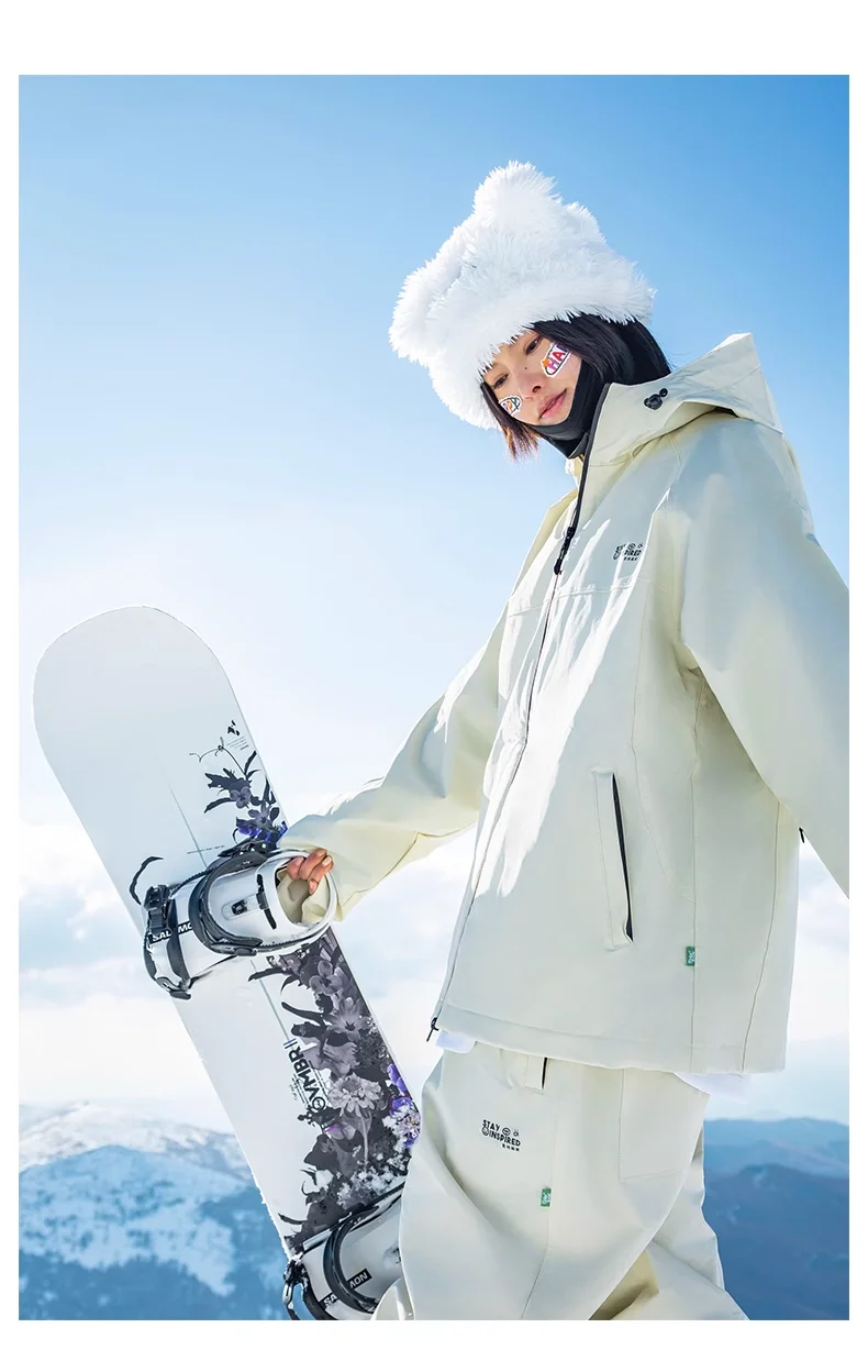 John Snow 2025 Neuer Unisex Ski-Anzug für Einzel- und Doppelbretter, Locker Geschnittener Wasserdichter Wärmehaltender Skianzug mit Skihose und Skijacke – Detail 32