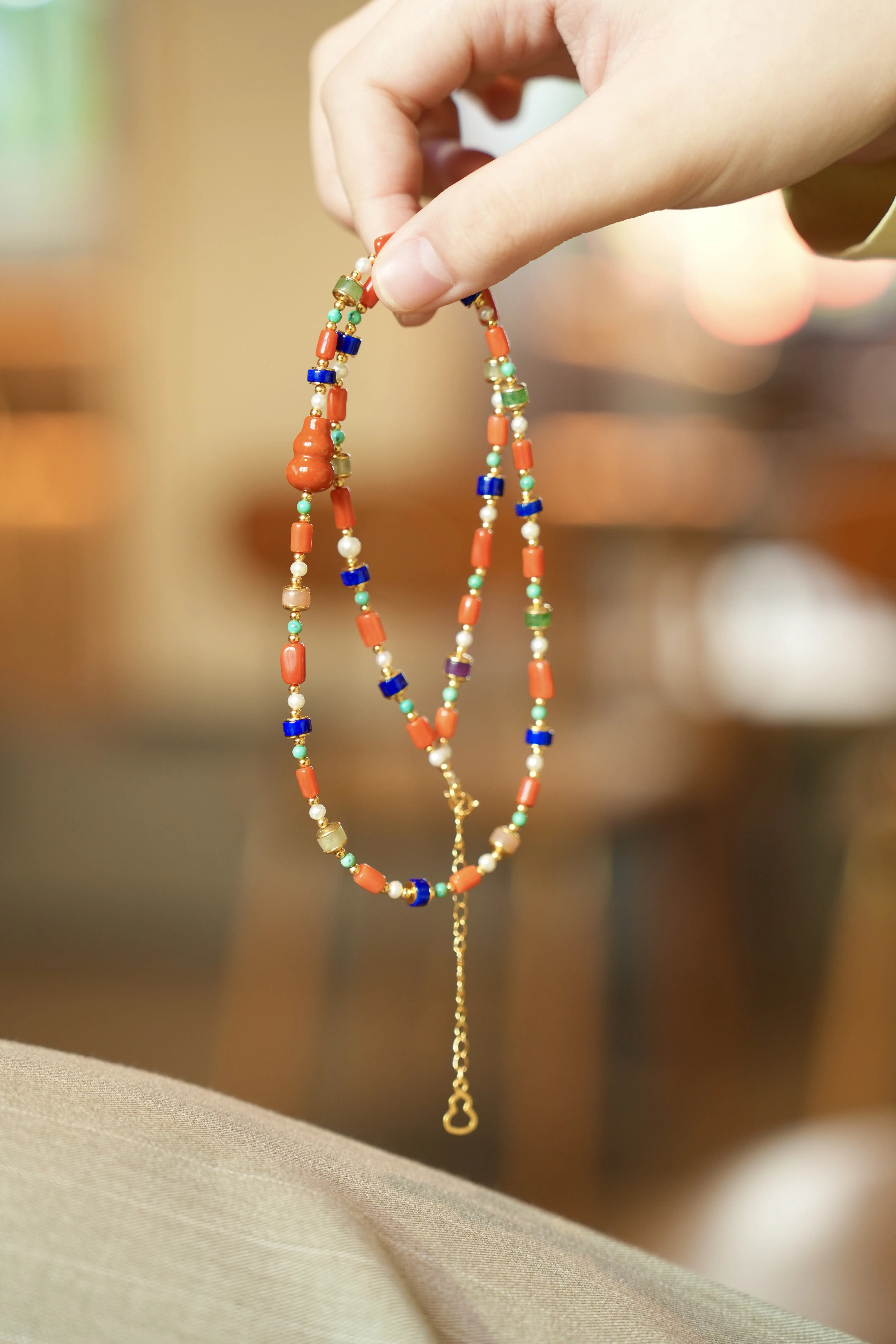 

Candy-Colored Multi-Gemstone Necklace, Organic Gem, Turquoise, Pearl, Lapis Lazuli, Agate, Rainbow Crystal, Colorful Jewelry