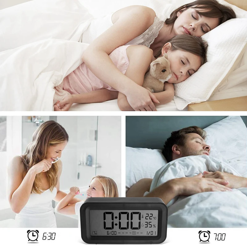A48R-Digital Alarm Clock Digital Desk Clock Mini Electronic Clocks Office Simple Clocks Automatic Luminous Electronic Clock