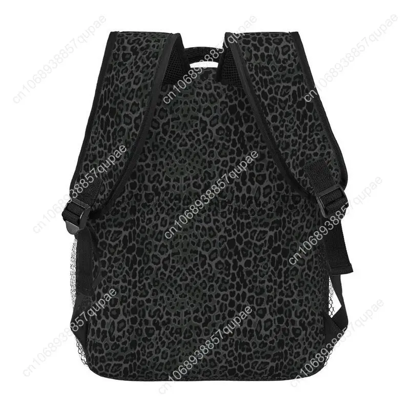 Black Leopard Print Travel Backpacks School Bag Lightweight Student Bookbag Unisex Laptop Daypack for Travel Hiking Camping