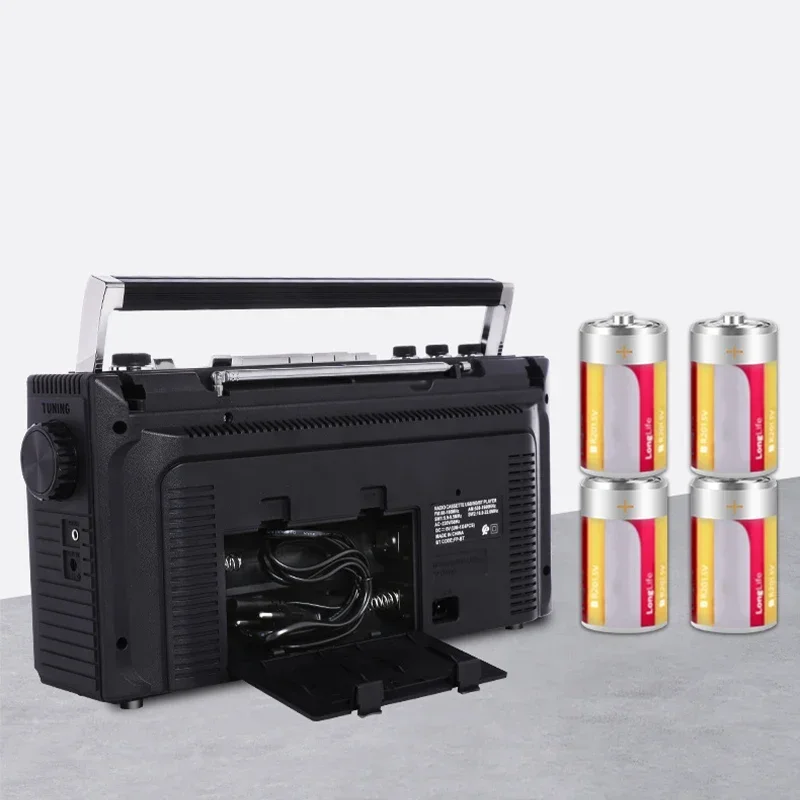 مشغل شريط كاسيت كلاسيكي كلاسيكي محمول AM FM SW 3Band راديو لاسلكي جودة صوت ستيريو مكبر صوت مع مسجل فتحة USB SD