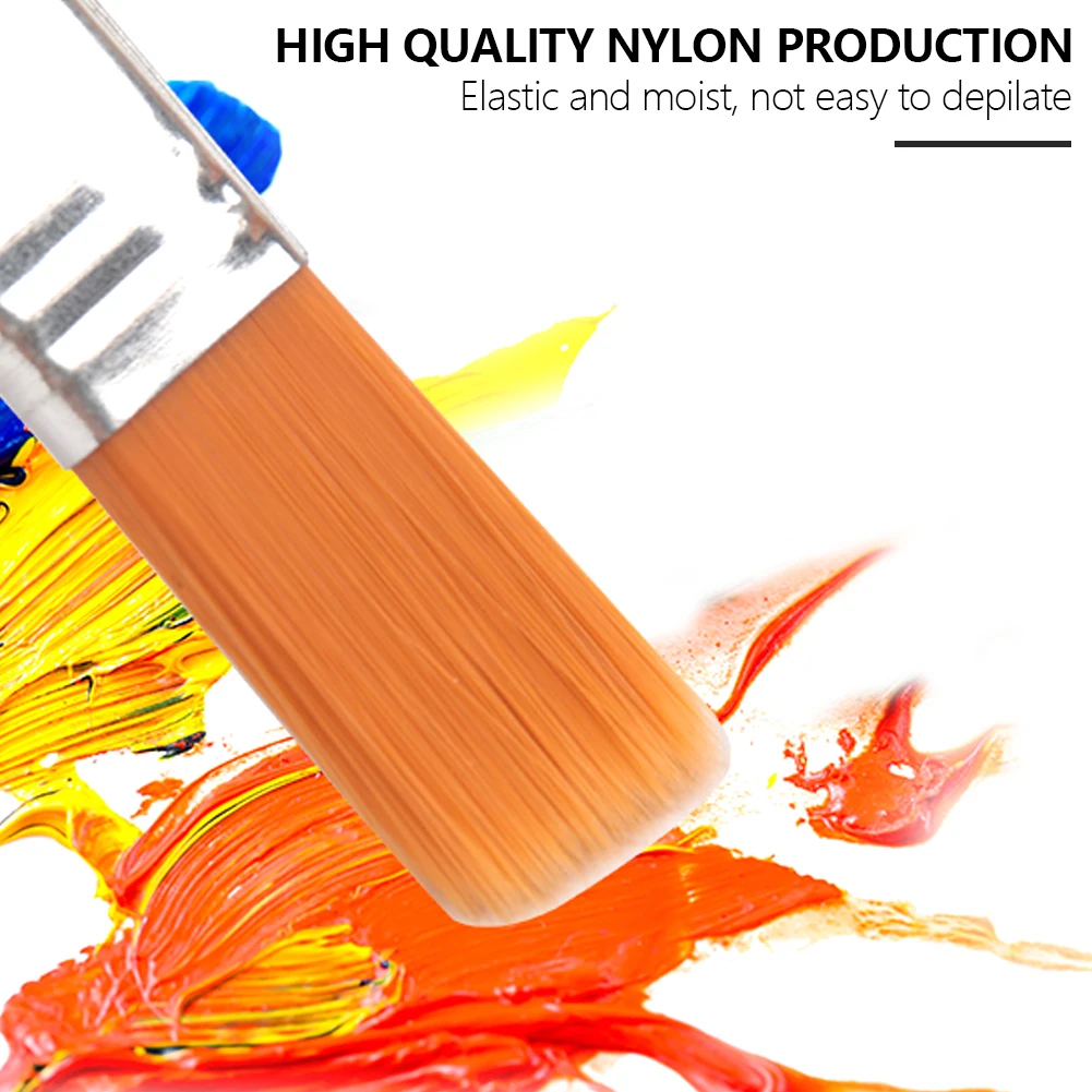 Memory Nylon Paint Brushes for Wall Acrylic Oil Drawing Watercolor Wooden Handle Painting Brush Tools School Art Supplies