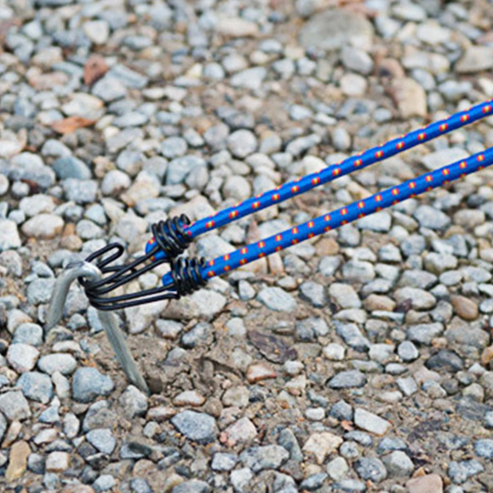 

6 Pcs Elastic Rope Strap Bungee Cords with Hooks Camping Luggage Tie Tent Fixing Belts Oxford Cloth Clothesline