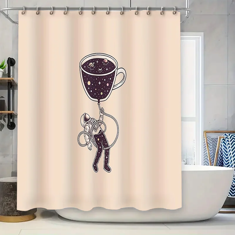 

Space Astronaut Galaxy Shower Curtain Nebula Starry Sky Universe Home Decor Bathroom Set Modern Artistic Tapestry