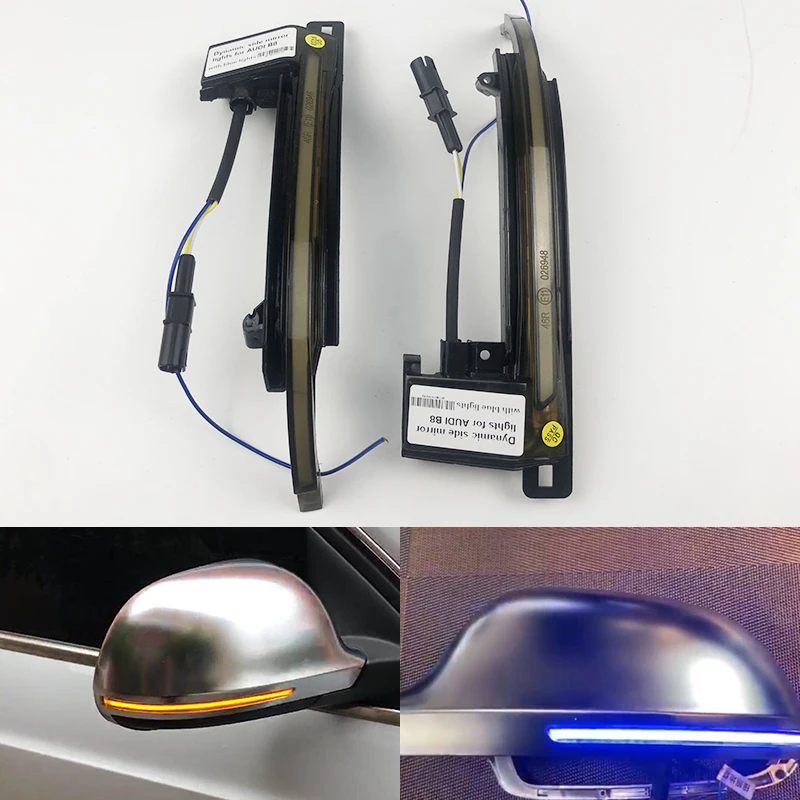 Dynamic Blinker LED Turn Signal Side Indicator Mirror Light for Audi A3 8P A4 A5 B8 Q3 A6 C6 4F S6 S4 S5 S6 A8 D3 8K S8